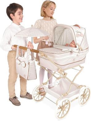 Коляска для ляльок DeCuevas Verona з сумочкою та парасолькою (розмір 90-40-в90см) 82078 Бежева