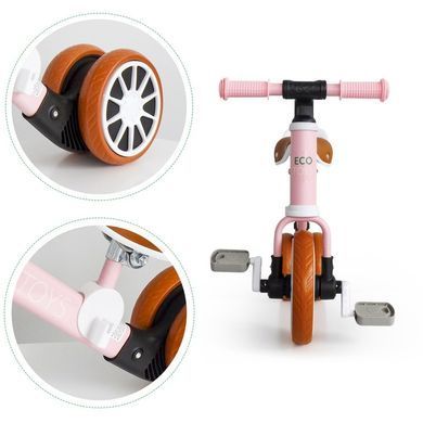 Беговел-велосипед трансформер 2в1 Ecotoys Energy (колеса EVA) LC-V1307 PINK Розовый