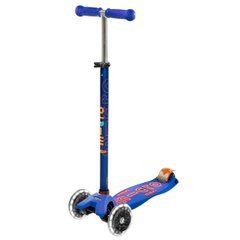 Самокат трехколесный детский Micro Maxi Deluxe LED (подсветка колес) MMD067 Синий