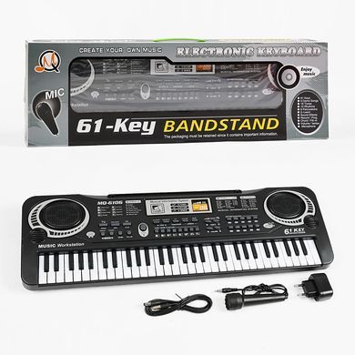 Синтезатор дитячий (61 клавіша, мікрофон, регул. гучності, запис звуків, працює від мережі та батарейок) MQ 6106