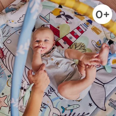 Коврик манеж развивающий игровой Kinderkraft Smartplay Sea (дуга с игрушками, подушка, мячики) KPSMSE00MUL0000 фото