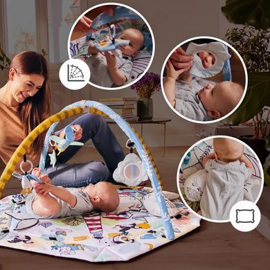 Коврик манеж развивающий игровой Kinderkraft Smartplay Sea (дуга с игрушками, подушка, мячики) KPSMSE00MUL0000 фото