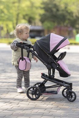 Коляска для куклы 2в1 Carrello Fortuna 9695 HOT PINK Малиновая