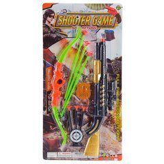 Набор оружия арт. 398C-47 (96шт/2) лук, стрелы, пистолет 3 снаряда на присоске, планшет. 57,5*28,5см