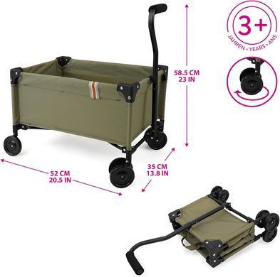 Тележка для игрушек детская FiVEoNiNE (д55-ш33-в60, ручка EVA) T791005 Хаки