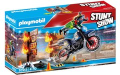 Конструктор Playmobil Stunt show Мотокрос з вогненною стіною 70553 (26 деталей)