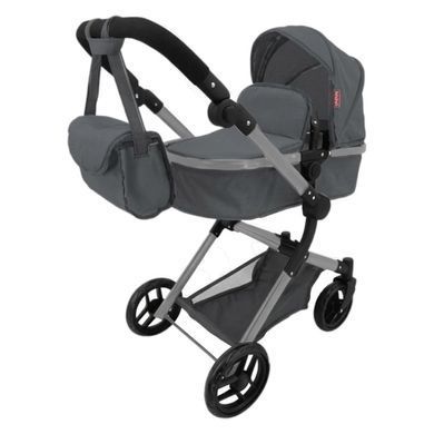 Коляска для ляльок 2в1 Carrello Alfa із сумкою 9707 GREY Сіра
