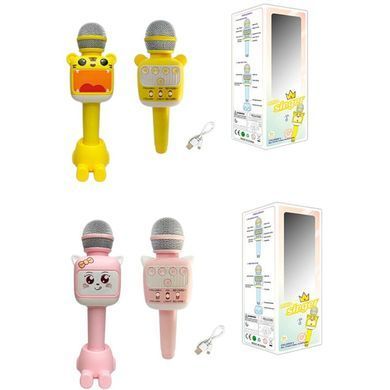 Мікрофон з підставкою (24 см, акум, світло, Bluetooth, USB зарядне, 2 види) 682B-683C