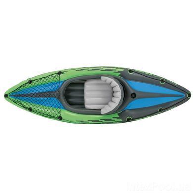 Надувная лодка-байдарка кайак Challenger K1 Intex 68305 Зеленый (274х76 см, весло, насос) М 68305 фото